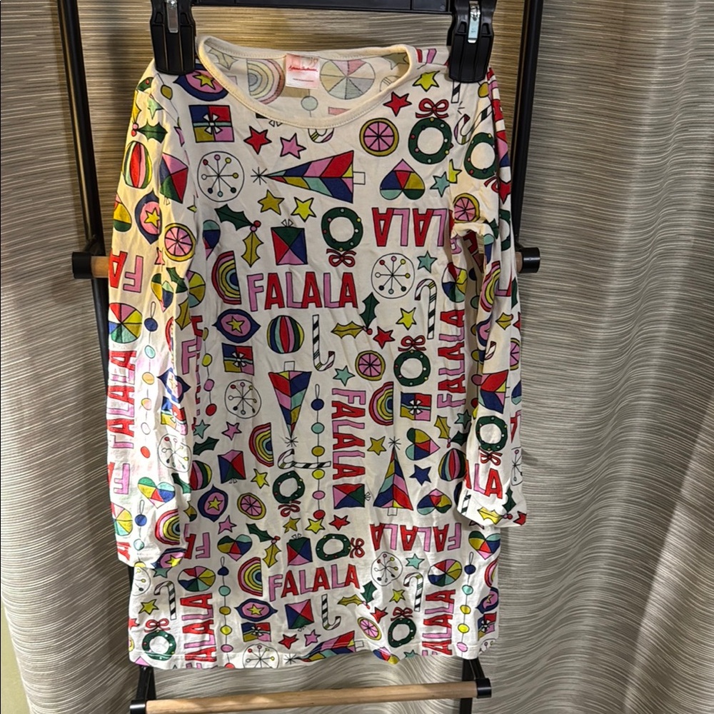 Hanna Andersson Red and Pink Cuffed Sleeve Crew Neck Dress